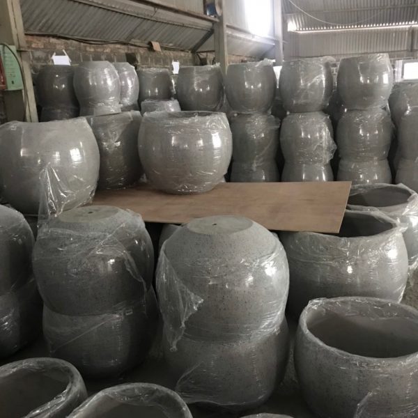 chậu xi mặng nhẹ hình tròn