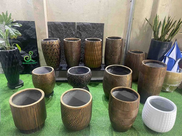 Chậu xi măng nhẹ dáng tròn